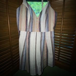 Blue blush striped romper
